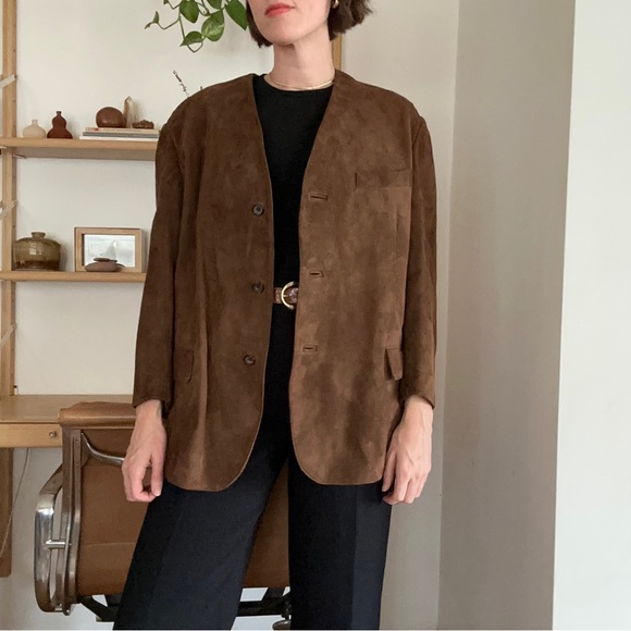 Vintage Jackets & Blazers - *last chance - make an offer* Vintage Chocolate Leather Blazer